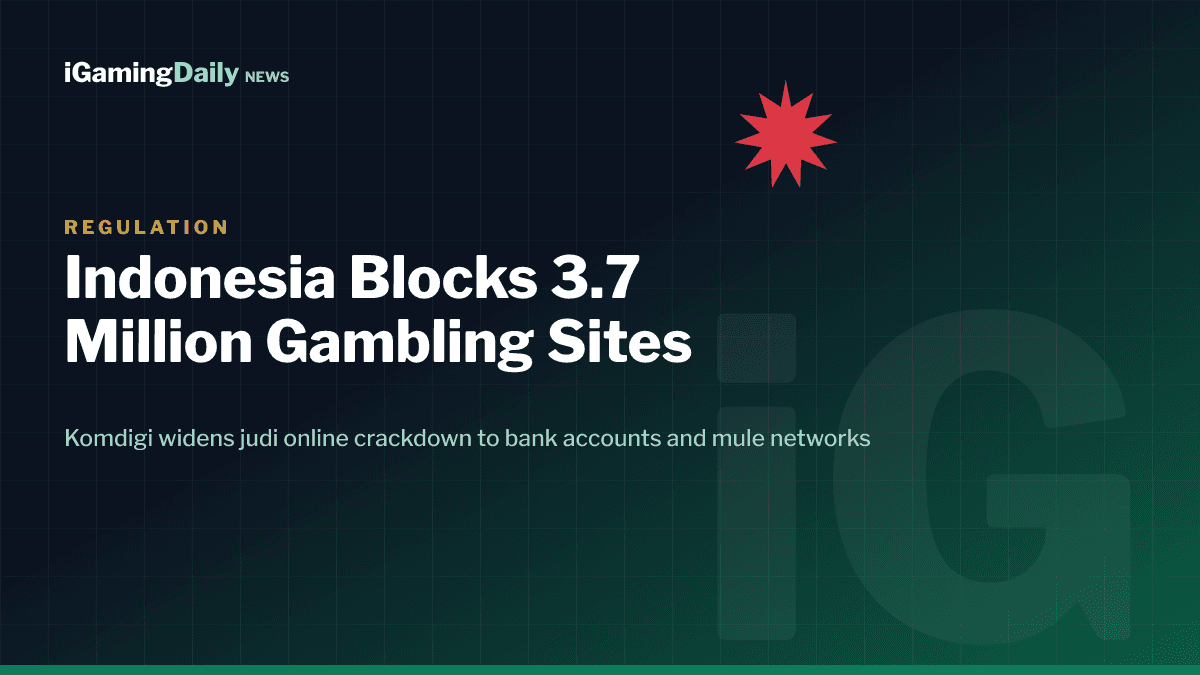 Indonesia online gambling crackdown, Komdigi blocks 3.7 million judi online sites and bank accounts in 2026