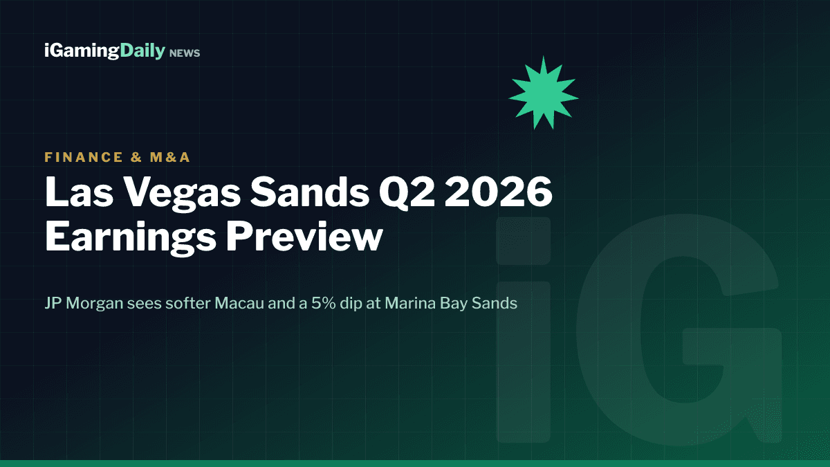 Las Vegas Sands Q2 2026 earnings preview graphic with Marina Bay Sands EBITDA and Macau forecasts