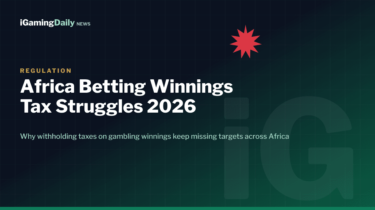 Map of Africa with betting winnings tax rates for Ghana, Uganda, Kenya, Zimbabwe and Nigeria in 2026