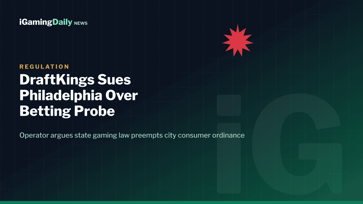 DraftKings sues City of Philadelphia over sports betting consumer protection ordinance in Pennsylvania federal court