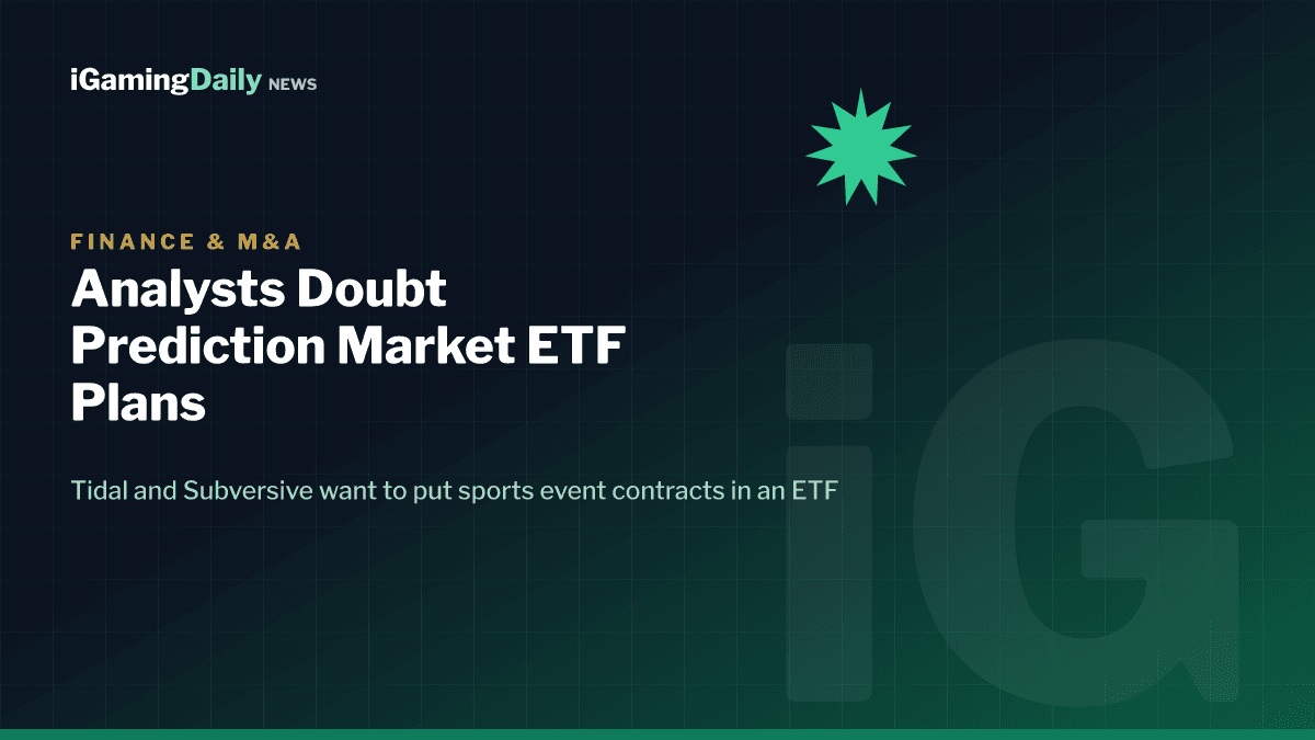 Prediction market ETF graphic showing sports event contracts from Kalshi and Polymarket wrapped into an exchange traded fund under SEC review