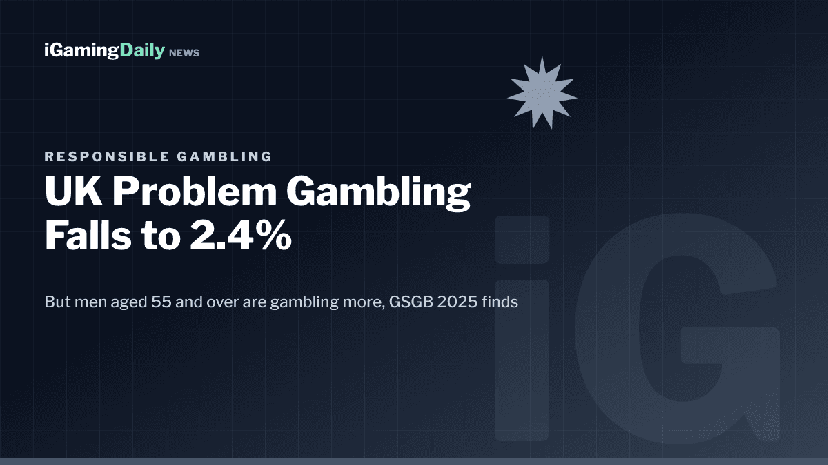 UK Gambling Commission GSGB 2025 problem gambling rate falls to 2.4% as older men gamble more