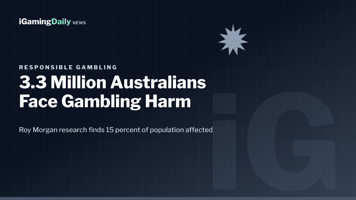 Roy Morgan research finds 3.3 million Australians experiencing gambling harm