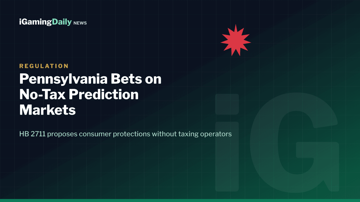 Pennsylvania HB 2711 prediction markets regulatory framework no tax 2026