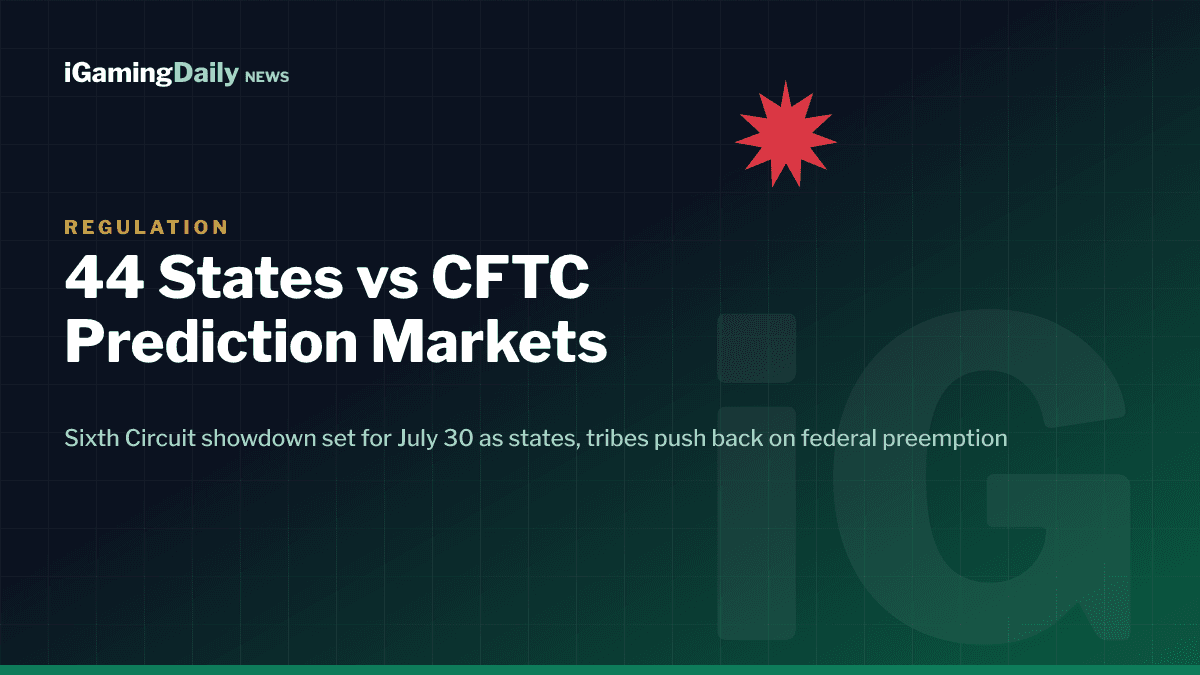 Sixth Circuit courthouse where prediction market oral arguments will be heard July 30 2026 as 44 states and tribal nations challenge CFTC authority