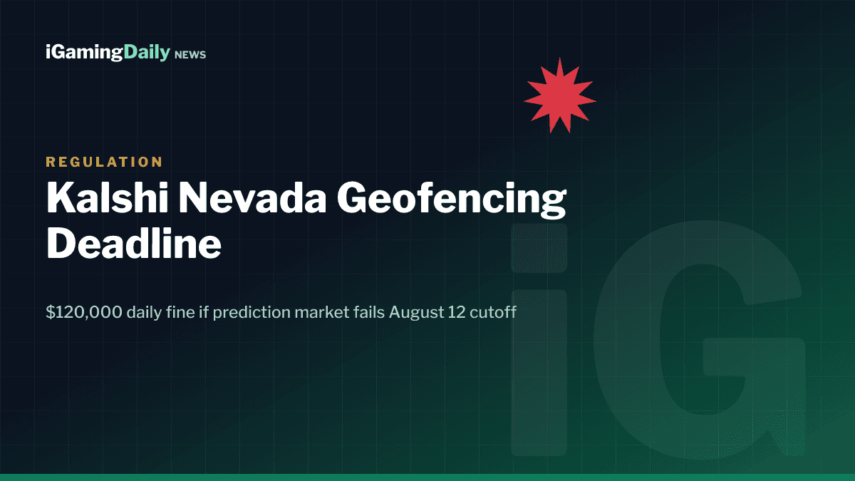 Kalshi Nevada geofencing deadline $120,000 daily penalty prediction markets 2026