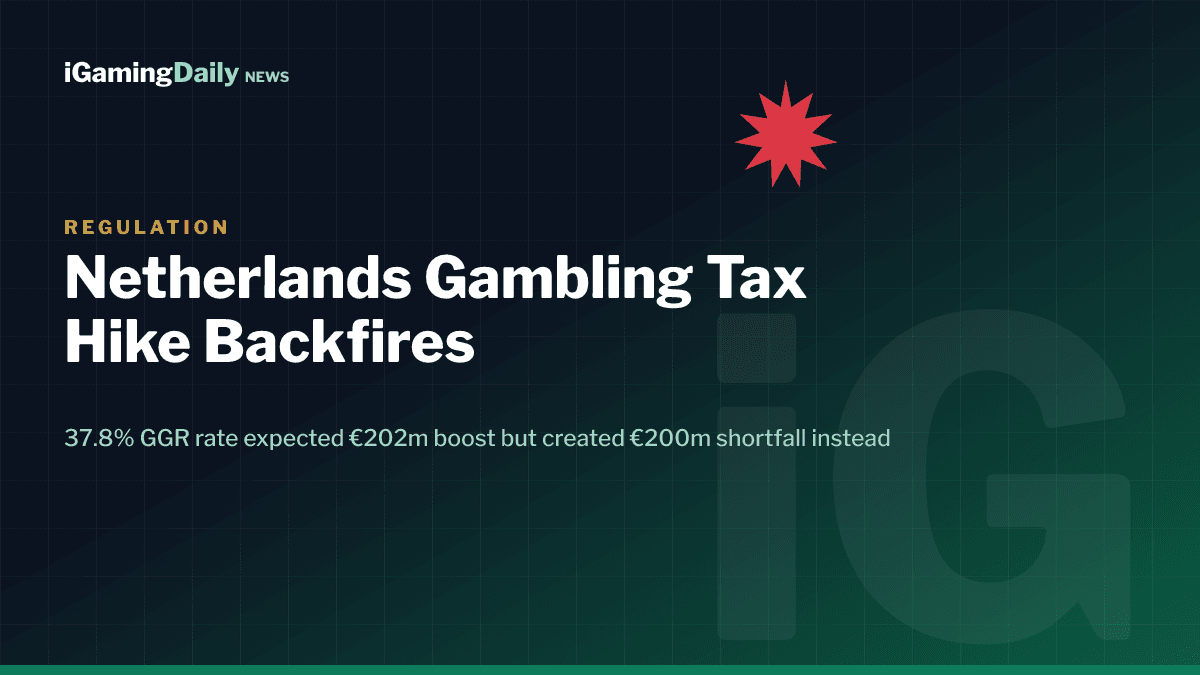 Netherlands gambling tax 37.8% GGR rate shortfall KSA channelisation 2026