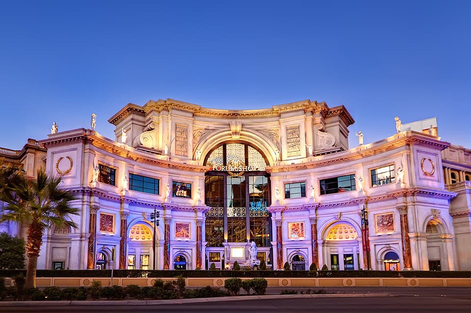 Caesars Palace Las Vegas exterior as MGM Resorts and Caesars Entertainment move closer to going private in separate take-private deals