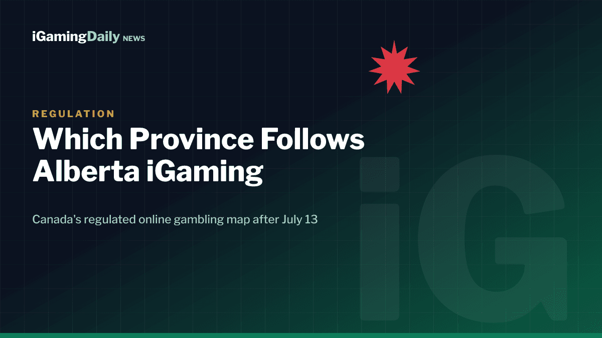 Map graphic showing which Canadian province could regulate online gambling next after Alberta's iGaming launch