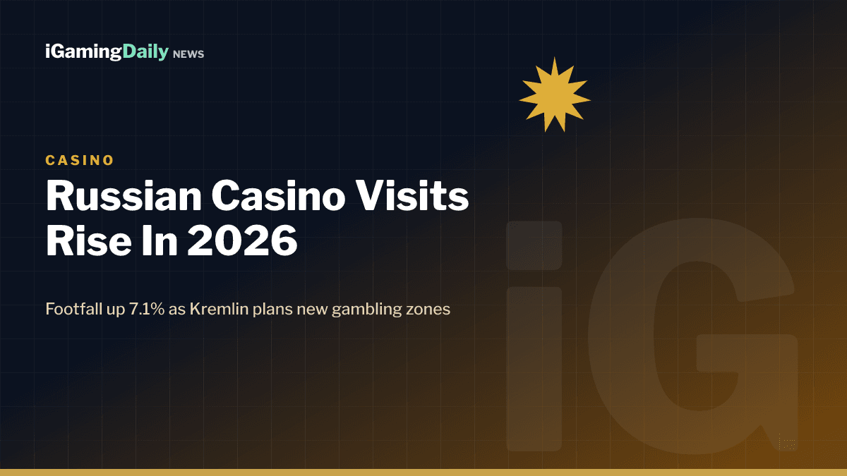 Russian casino gambling zone visitor numbers rise 7.1% in H1 2026 branded graphic