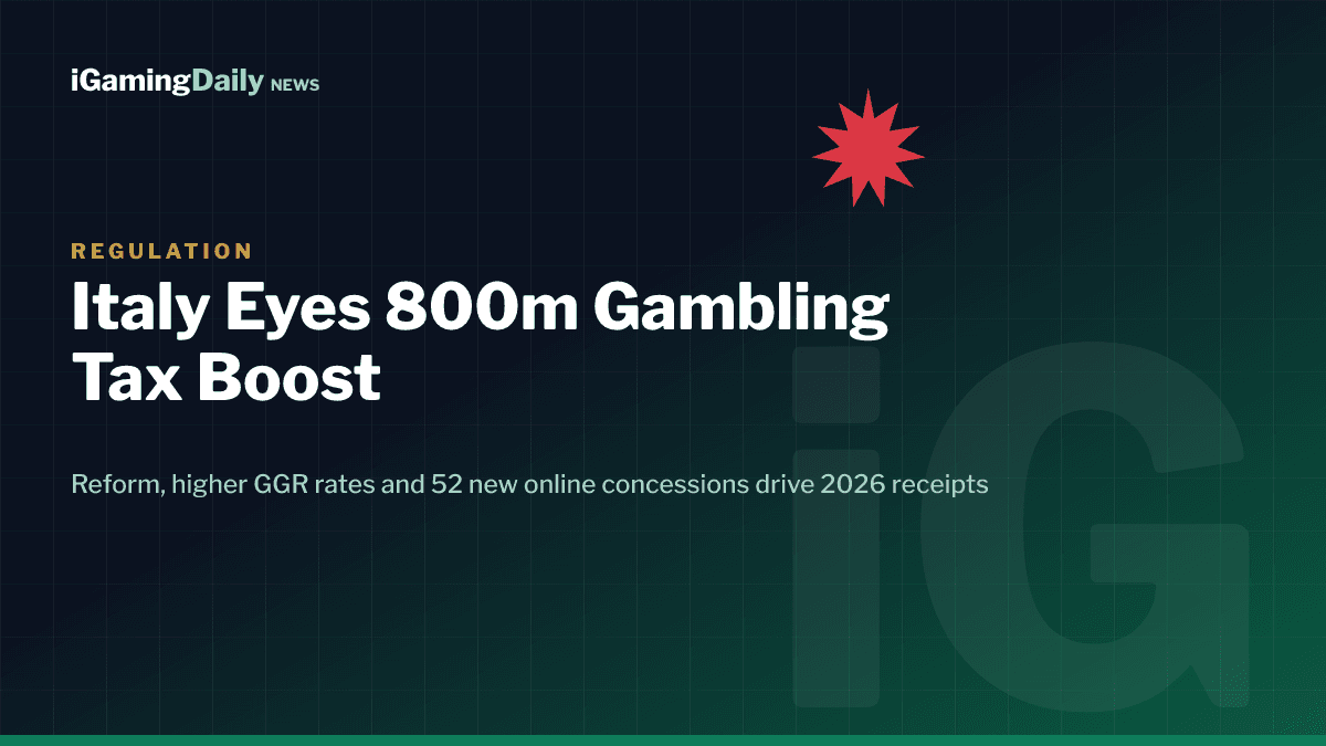 Italy gambling tax revenue 2026 boost from online licensing reform and higher GGR rates