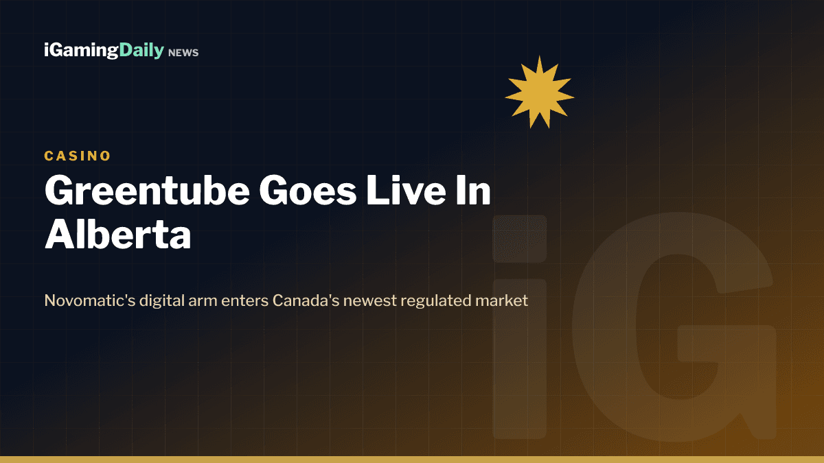 Greentube branded graphic marking its entry into the Alberta iGaming market