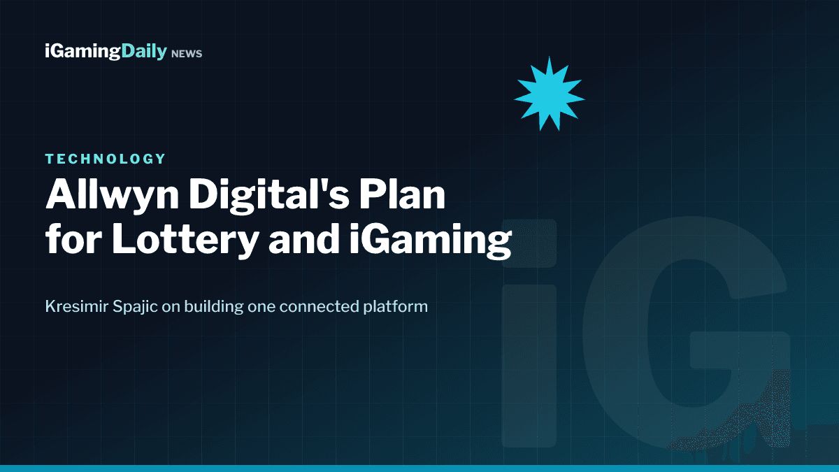 Branded graphic for Allwyn Digital's iGaming and lottery strategy under CEO Kresimir Spajic