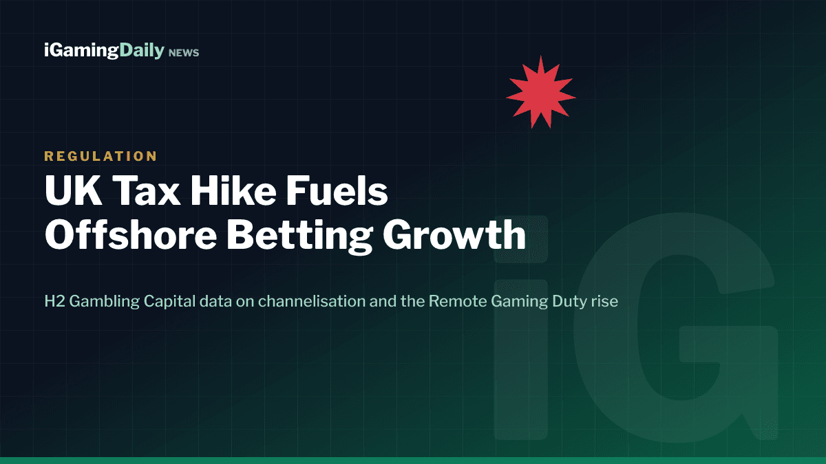Graphic illustrating the UK gambling tax hike and growth of the offshore betting market